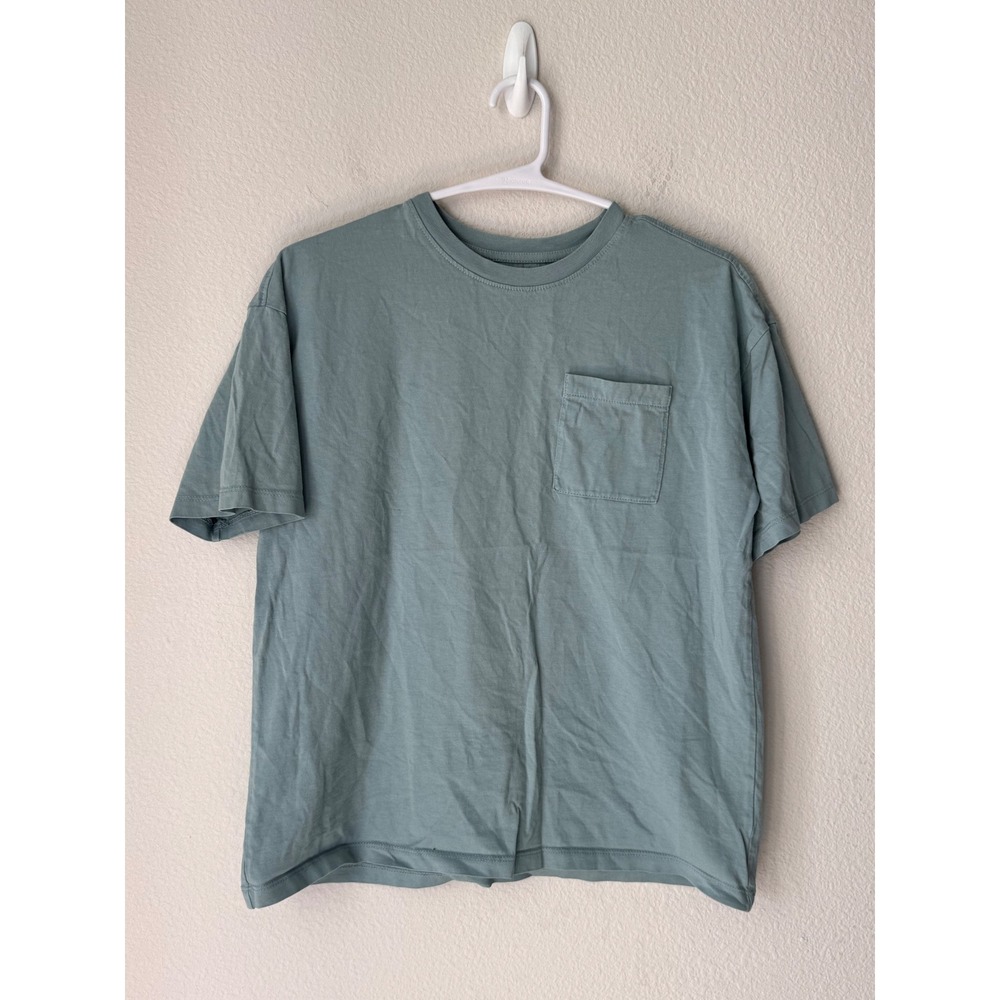 Old Navy Boys Oversized Pocket Tee Sage Green Cotton Shirt L 10-12